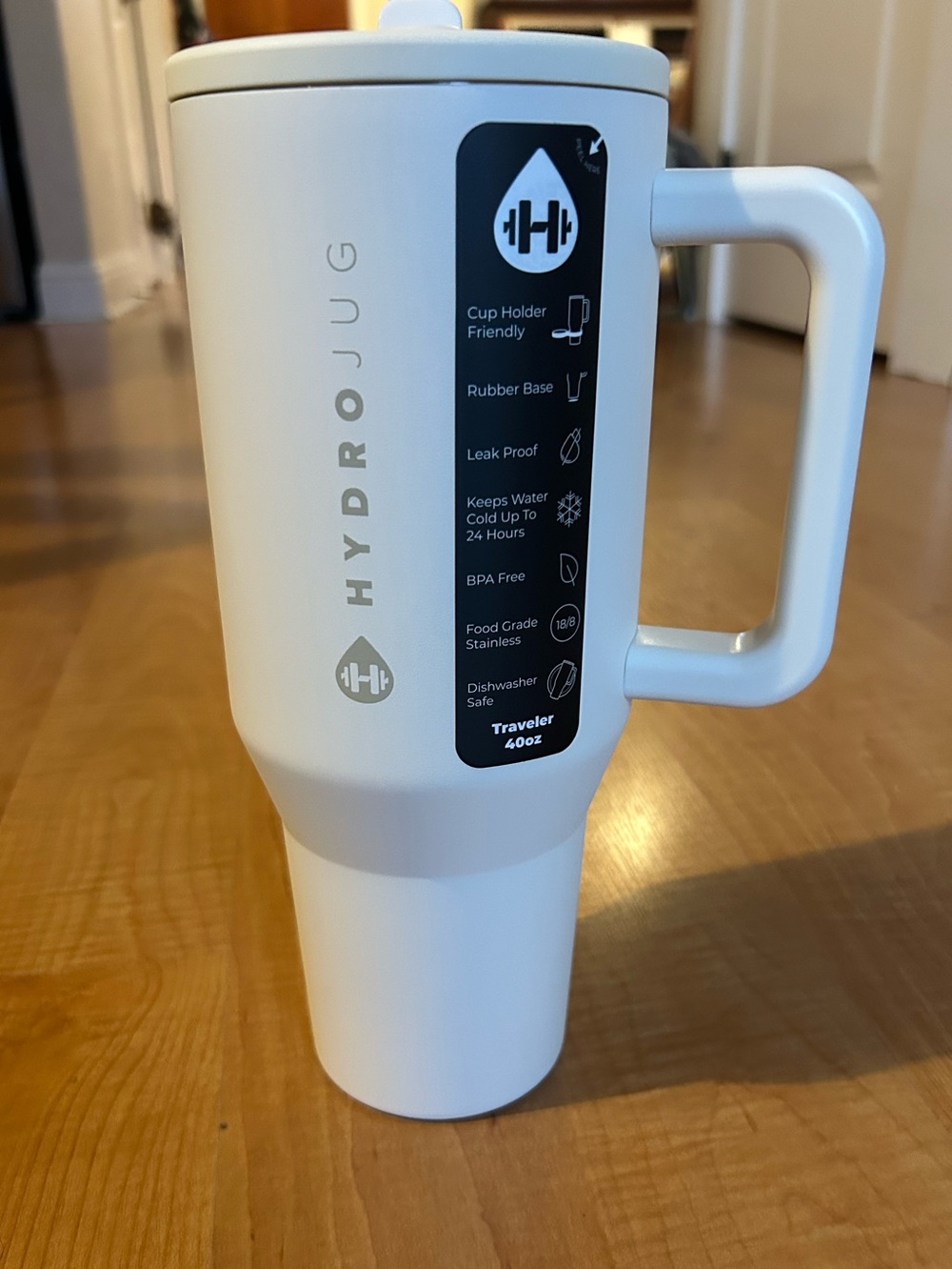 NWT Hydrojug Traveler Cup 40 Oz Cream - Picture 2 of 7